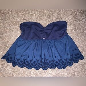 wild fable Navy Strapless Lace-Trim Tube Top size XL NWT